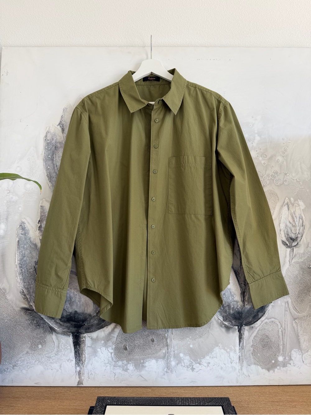 Quince Olive Green Button-Down Shirt